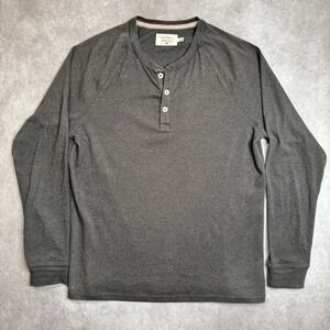 The Normal Brand Henley Shirt Mens Medium Gray Long Sleeve Casual Comfort